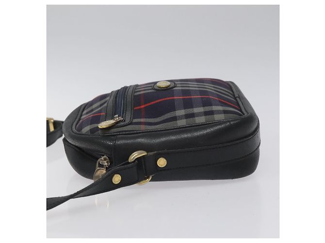 Autre Marque Borsa a Spalla Burberrys in Tela e Pelle Blu Navy Oro Auth JB067 D'oro - vista 4