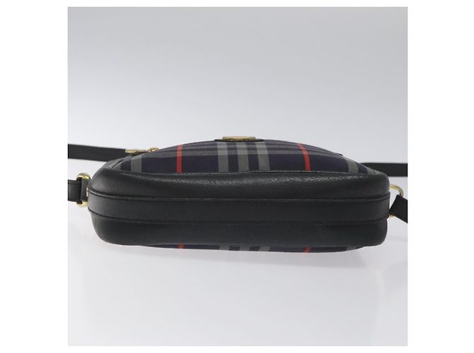 Autre Marque Borsa a Spalla Burberrys in Tela e Pelle Blu Navy Oro Auth JB067 D'oro - vista 5