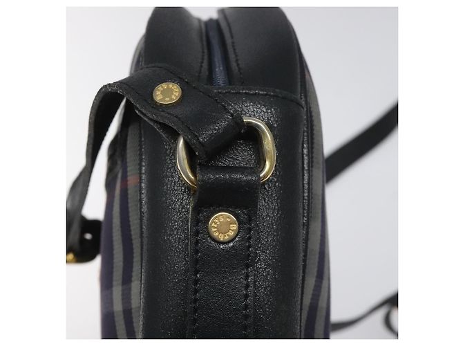 Autre Marque Borsa a Spalla Burberrys in Tela e Pelle Blu Navy Oro Auth JB067 D'oro - vista 9
