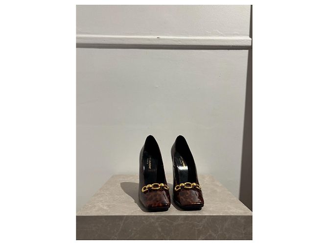 SAINT LAURENT Absätze T.EU 38 Lackleder Braun - Ansicht 3