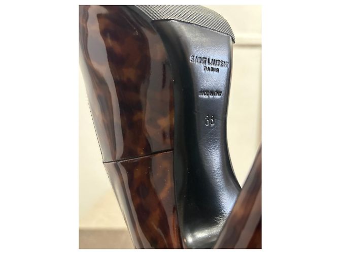 SAINT LAURENT Absätze T.EU 38 Lackleder Braun - Ansicht 7