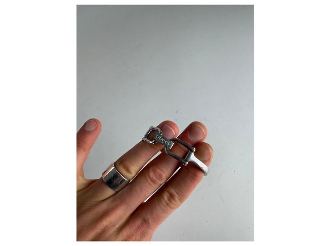 Orologio in acciaio vintage Gucci Horsebit argento - vista 10