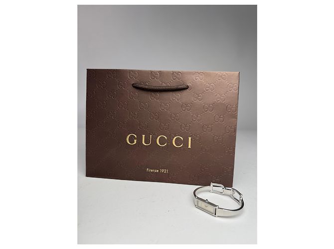Orologio in acciaio vintage Gucci Horsebit argento - vista 2