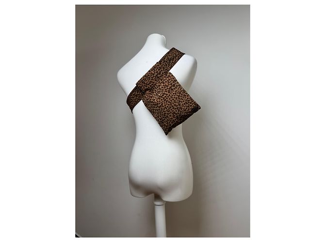 Marsupio vintage Bottega Veneta leopardato marrone - vista 13