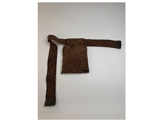 Marsupio vintage Bottega Veneta leopardato marrone - vista 3