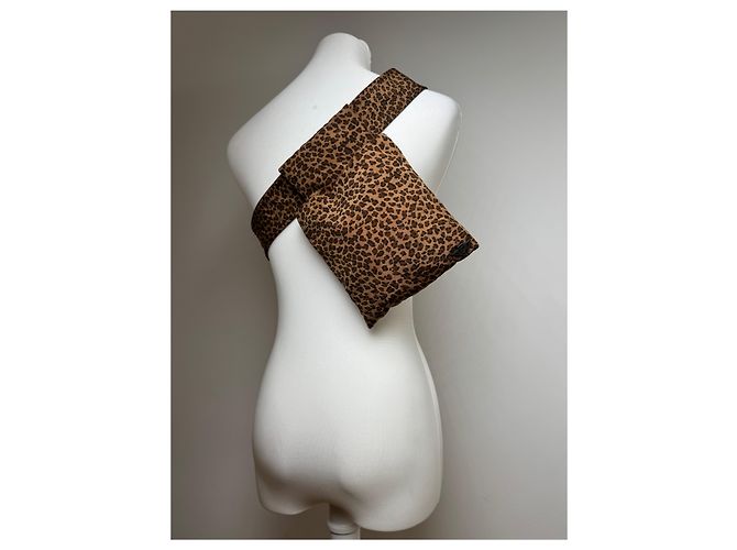 Marsupio vintage Bottega Veneta leopardato marrone - vista 5