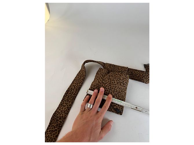 Marsupio vintage Bottega Veneta leopardato marrone - vista 8