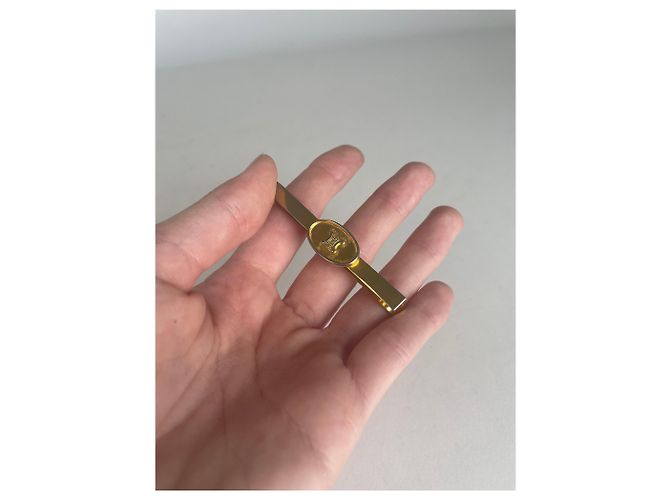 Céline Vintage Celine Paris Stahl Krawatten-/Geldklammer golden - Ansicht 2