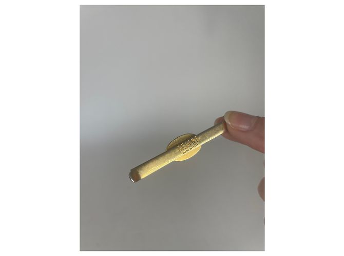 Céline Vintage Celine Paris Stahl Krawatten-/Geldklammer golden - Ansicht 3