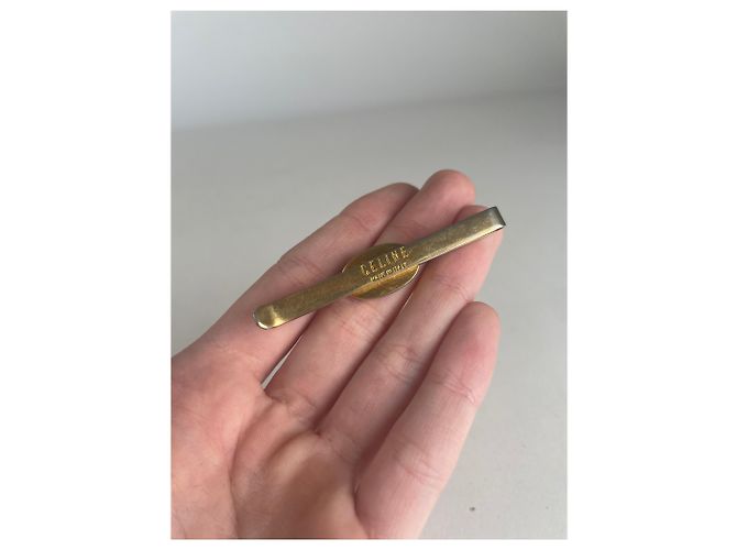 Céline Vintage Celine Paris Stahl Krawatten-/Geldklammer golden - Ansicht 4