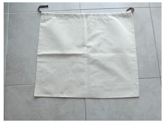 Hermès dustbag in chevron canvas 60X51 for Hermès Birkin bag 35 cms Beige - view 3