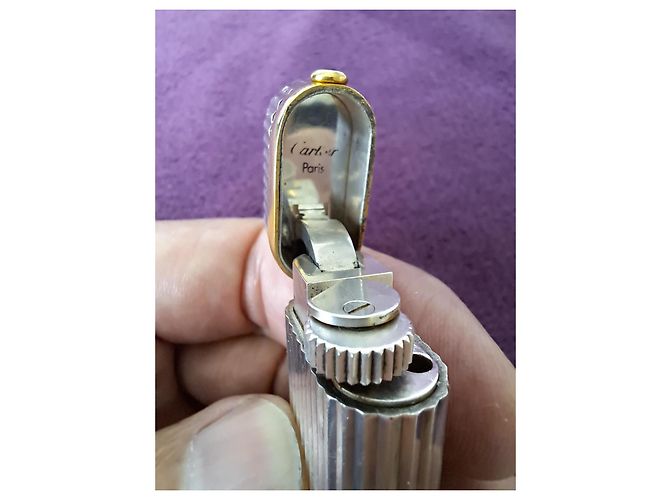 Cartier Accendino in argento, zaffiro e oro D'oro - vista 6
