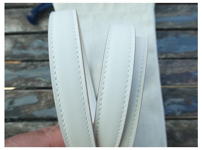 Cinghia a spalla Hermès Kelly bianca lunghezza 91cm nuova Bianco - vista 5