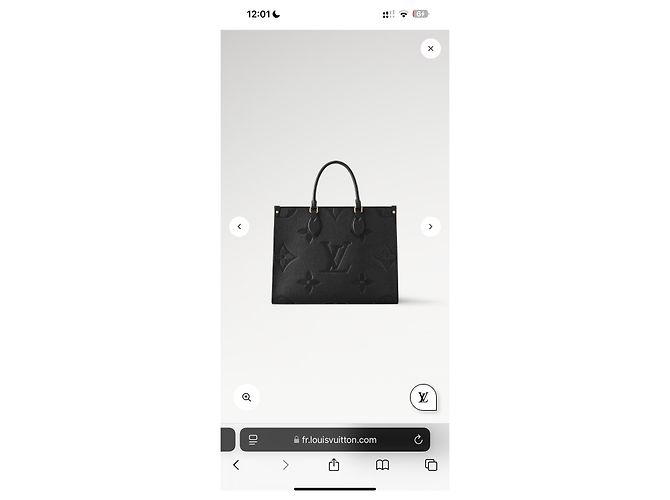Louis Vuitton OnTheGo GM Borsa Tote in Pelle Nera Monogramma Nero - vista 4