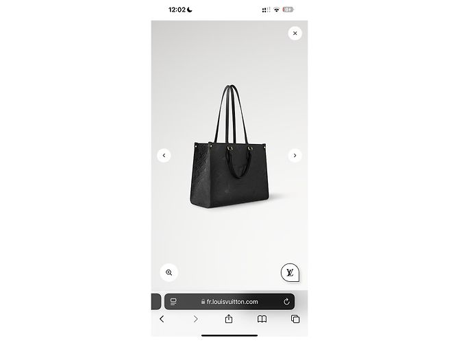 Louis Vuitton OnTheGo GM Borsa Tote in Pelle Nera Monogramma Nero - vista 5
