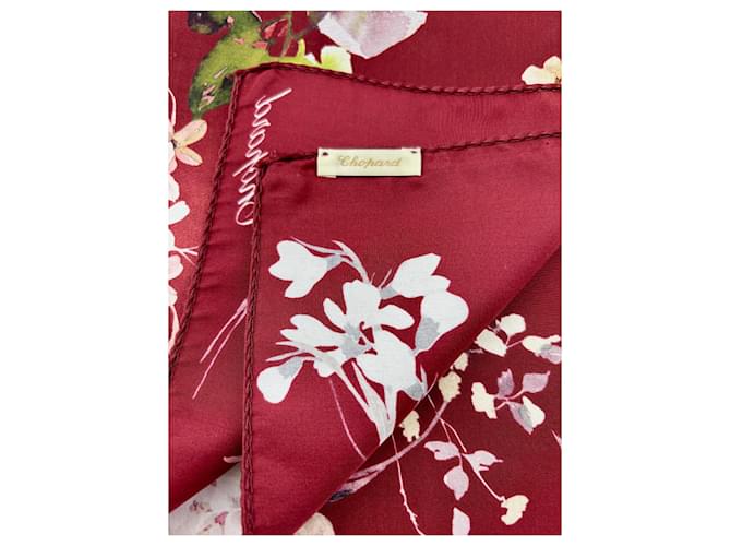 Sciarpa Chopard in seta fiori bordeaux Multicolore - vista 3