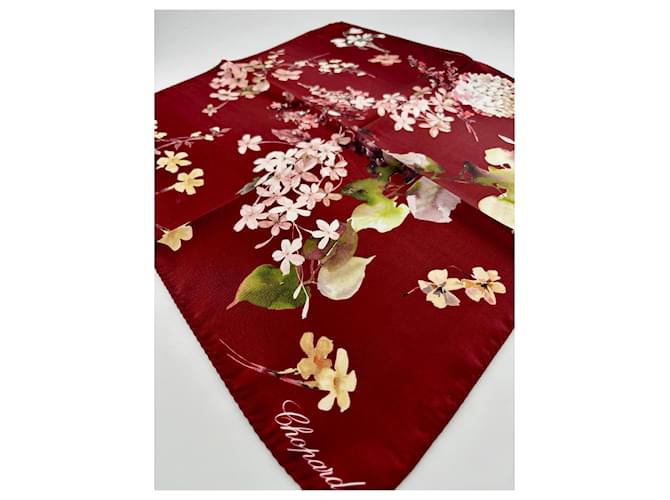 Sciarpa Chopard in seta fiori bordeaux Multicolore - vista 5