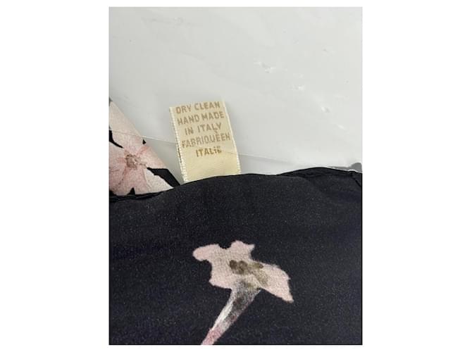 Chopard Seidentuch Blumen auf Schwarz Mehrfarben - Ansicht 7