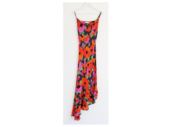 Autre Marque Vestido de seda con flores Raey Strong Roja - vista 2