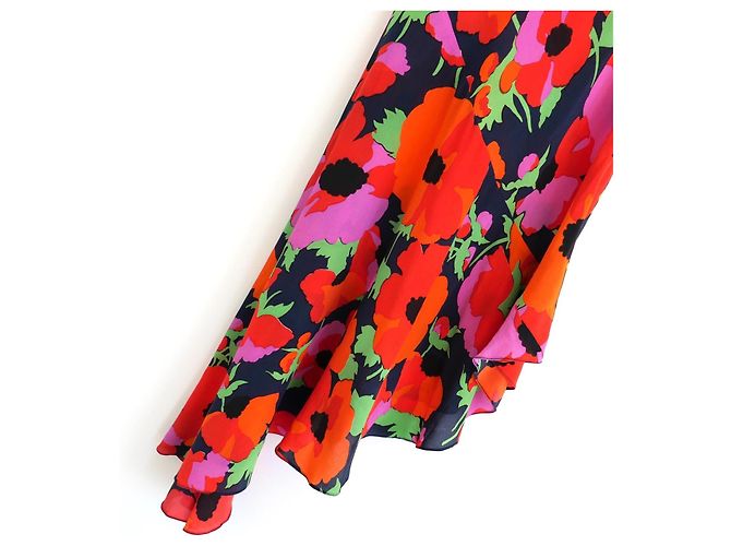 Autre Marque Vestido de seda con flores Raey Strong Roja - vista 3