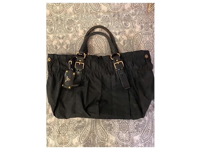 Gaufre Borsa a mano Prada in nylon nero - vista 2
