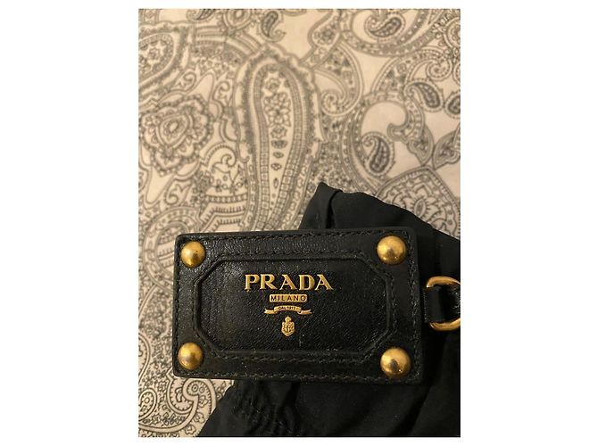 Gaufre Borsa a mano Prada in nylon nero - vista 3