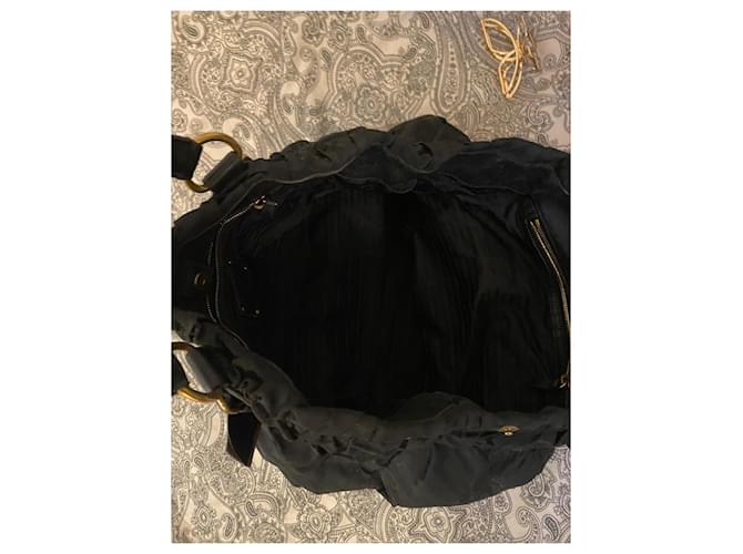 Gaufre Borsa a mano Prada in nylon nero - vista 6
