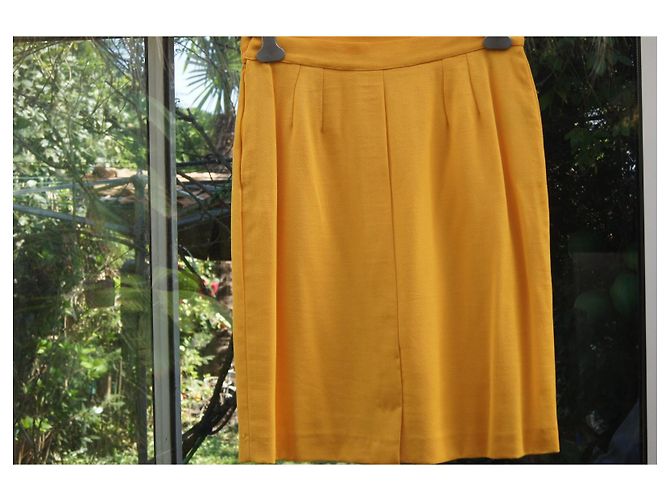 Falda de lana naranja Yves Saint Laurent - vista 2