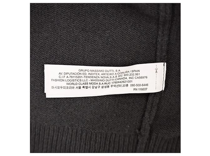 Vestido midi de malha relaxada em lã e caxemira da Massimo Dutti em cinza aço - vista 11