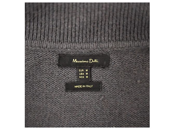 Vestido midi de malha relaxada em lã e caxemira da Massimo Dutti em cinza aço - vista 8