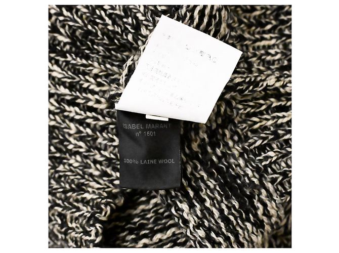Isabel Marant Etoile Geflochtenes Strickwolloberteil Isabel Marant Étoile Größe S Schwarz Roh - Ansicht 10