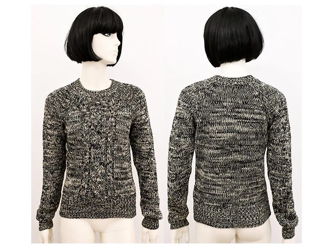 Isabel Marant Etoile Geflochtenes Strickwolloberteil Isabel Marant Étoile Größe S Schwarz Roh - Ansicht 2