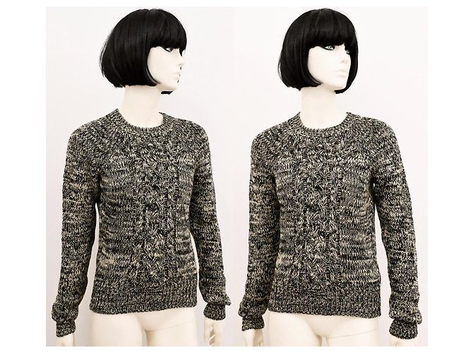 Isabel Marant Etoile Geflochtenes Strickwolloberteil Isabel Marant Étoile Größe S Schwarz Roh - Ansicht 3