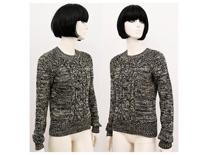 Isabel Marant Etoile Geflochtenes Strickwolloberteil Isabel Marant Étoile Größe S Schwarz Roh - Ansicht 4