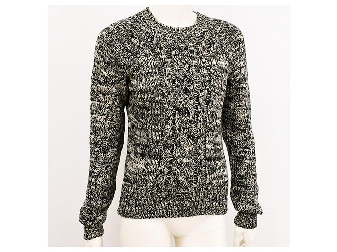 Isabel Marant Etoile Geflochtenes Strickwolloberteil Isabel Marant Étoile Größe S Schwarz Roh - Ansicht 5
