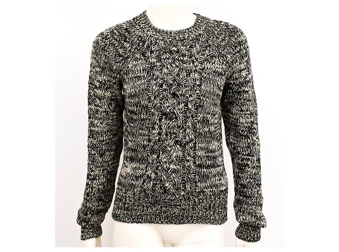 Isabel Marant Etoile Geflochtenes Strickwolloberteil Isabel Marant Étoile Größe S Schwarz Roh - Ansicht 6