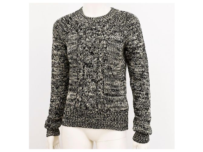 Isabel Marant Etoile Geflochtenes Strickwolloberteil Isabel Marant Étoile Größe S Schwarz Roh - Ansicht 8