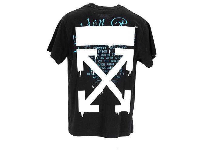 Off White Camiseta Off-White con flechas goteantes en algodón negro - vista 8