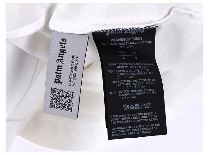 Camiseta oversized em algodão branco com ilustração do logo Palm Angels Cru - vista 11