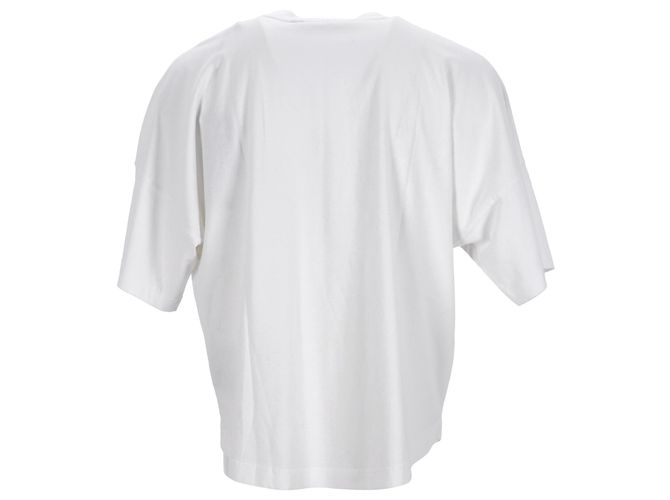 Camiseta oversized em algodão branco com ilustração do logo Palm Angels Cru - vista 3