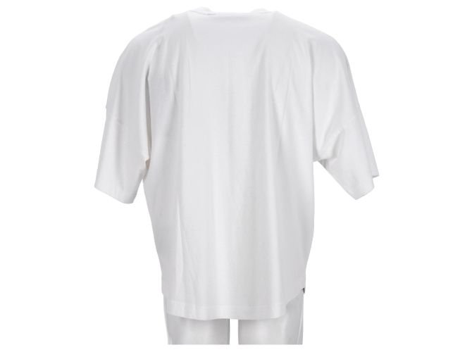 Camiseta oversized em algodão branco com ilustração do logo Palm Angels Cru - vista 9