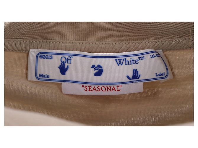 Off White Off-White Graffiti Arrows Logo T-Shirt in Beige Cotton - view 10