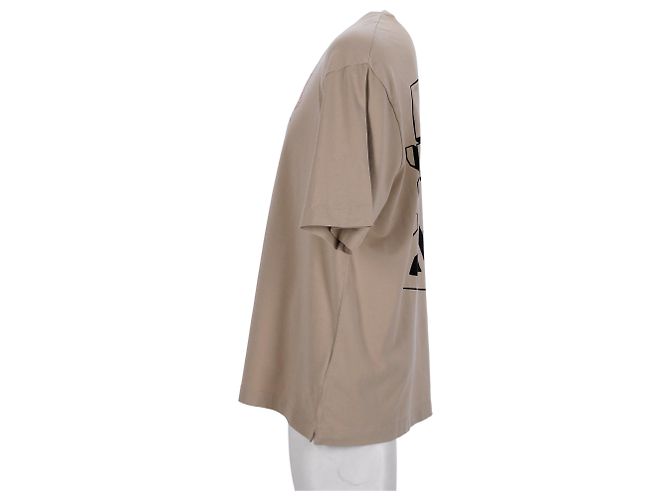 Off White Off-White Graffiti Arrows Logo T-Shirt in Beige Cotton - view 8