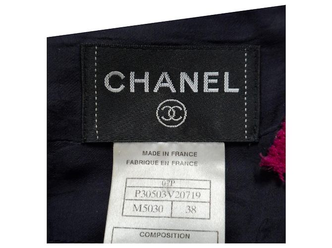 Vestido mini de tweed a cuadros con volantes en algodón gris y rosa de Chanel - vista 3