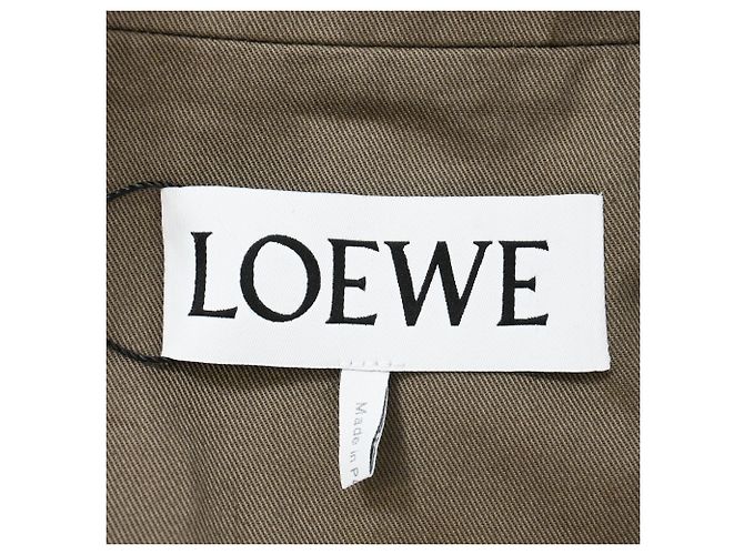 Giacca con cappuccio zip in cotone marrone con logo in rilievo Loewe - vista 4