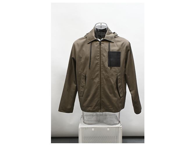 Giacca con cappuccio zip in cotone marrone con logo in rilievo Loewe - vista 6