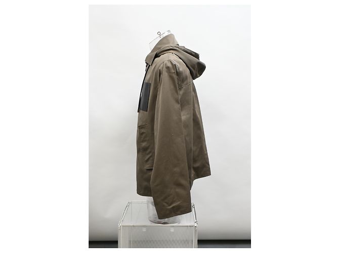 Giacca con cappuccio zip in cotone marrone con logo in rilievo Loewe - vista 7