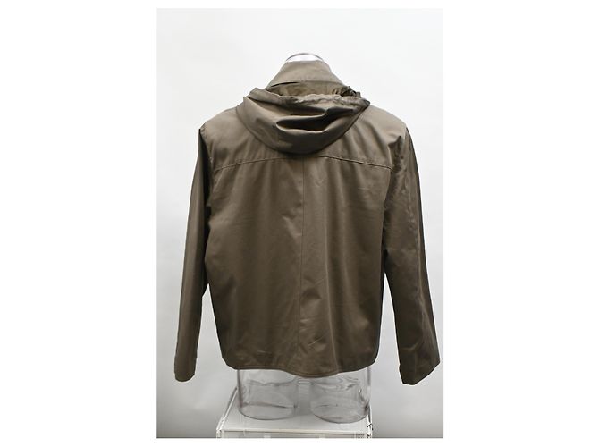 Giacca con cappuccio zip in cotone marrone con logo in rilievo Loewe - vista 8
