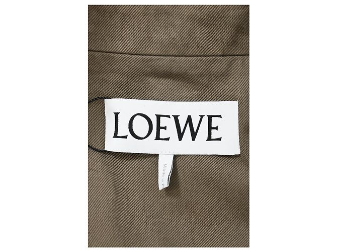 Giacca con cappuccio zip in cotone marrone con logo in rilievo Loewe - vista 9