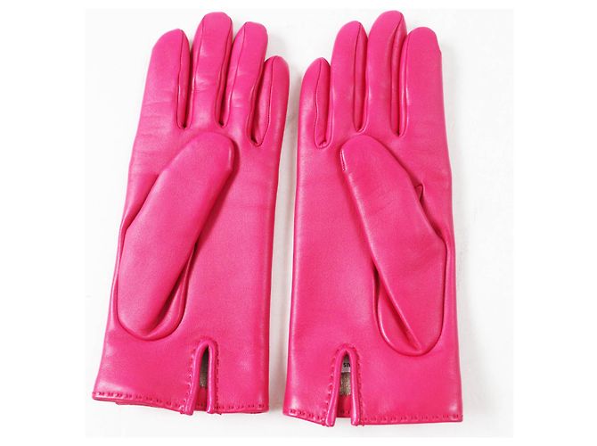 Hermès Guantes de cuero de cordero Kelly de metal Hermes rosa - vista 4